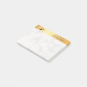 Elegante Initialen Goud Marmer Minimalistische Sja Post-it® Notes (Schuin)