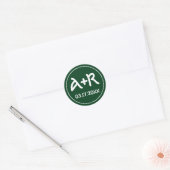 Elegante initialen Keltische lettertype groene bru Ronde Sticker (Envelop)