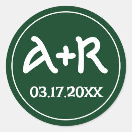 Elegante initialen Keltische lettertype groene bru Ronde Sticker