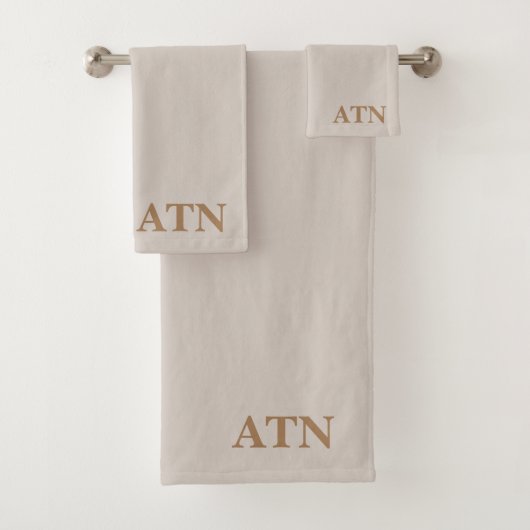 Elegante initialen modern stijlvol design Kleur Br Bad Handdoek (Insitu)