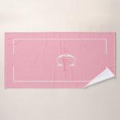 Elegante Initialen Monogram Baby Roze baddoek Badhanddoek (Badhanddoek)
