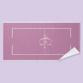 Elegante Initialen Monogram Lavendel Paarse Badhanddoek (Badhanddoek)