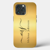 Elegante initialen op goud Case-Mate iPhone case (Achterkant)
