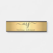 Elegante initialen op goud deurbordje (Voorkant)