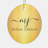 Elegante initialen op goud keramisch ornament (Links)
