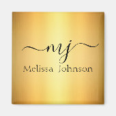 Elegante initialen op goud magneet (Voorkant)