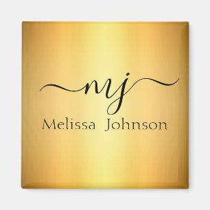 Elegante initialen op goud magneet