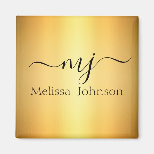 Elegante initialen op goud magneet (Voorkant)