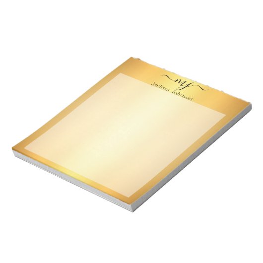 Elegante initialen op goud notitieblok (Linkerzijde)