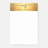 Elegante initialen op goud post-it® notes (Voorkant)
