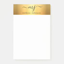 Elegante initialen op goud post-it® notes