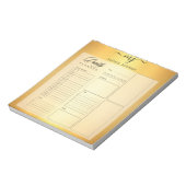 Elegante initialen op gouden dagbladen notitieblok (Linkerzijde)