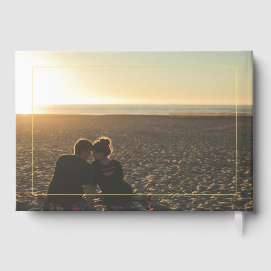 Elegante initialen, perzik rozen bruiloft zwarte f gastenboek (Achterkant)