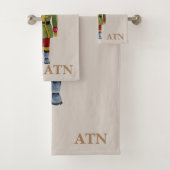 Elegante initialen traditionele notenkraker bad handdoek (Insitu)