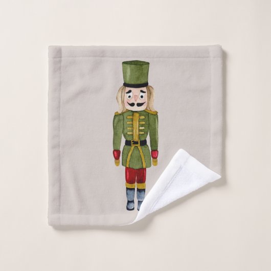 Elegante initialen traditionele notenkraker bad handdoek (Wasdoekje)