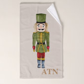 Elegante initialen traditionele notenkraker bad handdoek