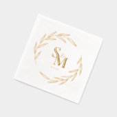 Elegante Initialen van Koppels met Datum Goud Folie Servetten (Links)