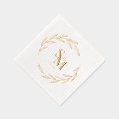 Elegante Initialen van Koppels met Datum Goud Folie Servetten (Rechts)
