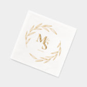 Elegante Initialen van Koppels met Datum Goud Folie Servetten (Links)