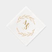 Elegante Initialen van Koppels met Datum Goud Folie Servetten (Rechts)