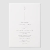Elegante Initialen Zwart Modern Chic Wedding Vellum Uitnodigingen (Voorkant)