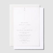 Elegante Initialen Zwart Modern Chic Wedding Vellum Uitnodigingen (Offset)