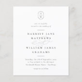 Elegante Initialen Zwart Wit Budget Fotobruiloft (Voorkant)