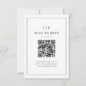 Elegante Initialen Zwart-Wit Trouw QR-code RSVP Kaartje (Voorkant)