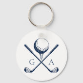 Elegante initiële aangepaste golf cadeau- Modern m Sleutelhanger (Voorkant)