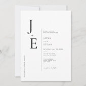 Elegante initiële monogram bruiloft kaart (Voorkant)