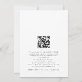 Elegante initiële QR-code-huwelijksschrift Kaart (Achterkant)