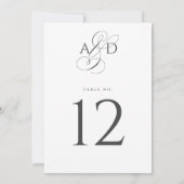 Elegante initiële script huwelijkskaart met tafeln (Achterkant)