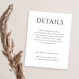 Elegante initiële script monogram klassieke trouw informatiekaartje