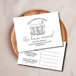 Elegante inktillustratie huis ansichtkaart Archi Briefkaart