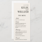 Elegante inlas voor het huwelijksmenu programmakaart (Voorkant / Achterkant)