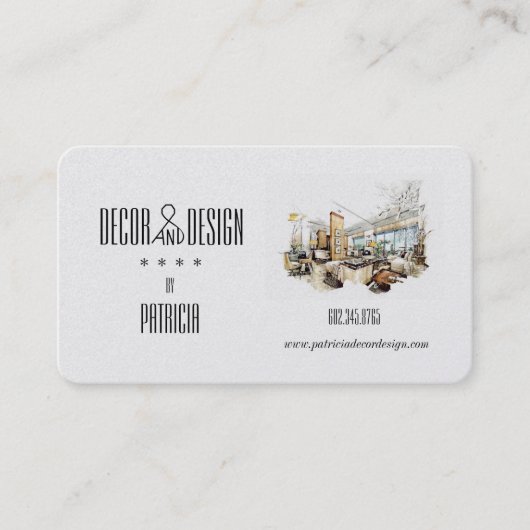 Elegante inrichting en ontwerp / interieurontwerp visitekaartje (Voorkant)