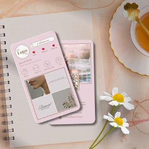 Elegante Instagram 4 Photo Gird Pink Visitekaartje