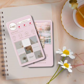 Elegante Instagram Fotocollage Roze Visitekaartje