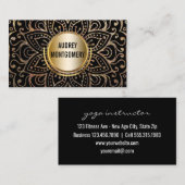 Elegante Instructeur | Mandala Gouden Zwarte Boho Visitekaartje (Voorkant / Achterkant)