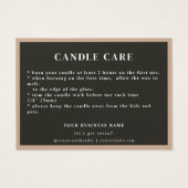 Elegante instructies Kaarsverzorging Dank u kaart (Achterkant)