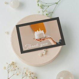 Elegante instructies Kaarsverzorging Dank u kaart