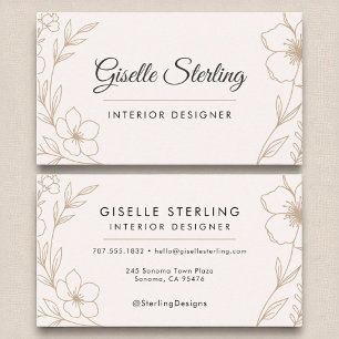 Elegante interieurontwerper Botanical Blush Black Visitekaartje
