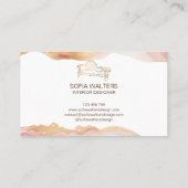 Elegante interieurontwerper huis faseringsbank visitekaartje (Achterkant)