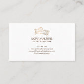 Elegante interieurontwerper huis faseringsbank visitekaartje (Achterkant)