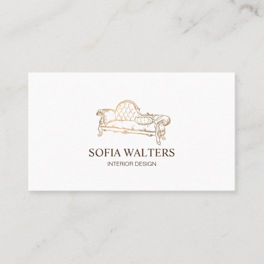 Elegante interieurontwerper huis faseringsbank visitekaartje (Voorkant)