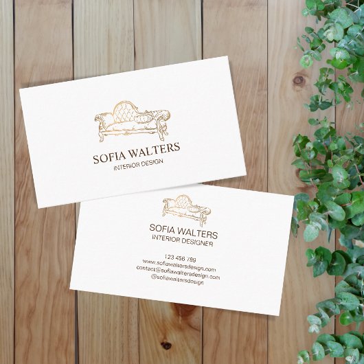 Elegante interieurontwerper huis faseringsbank visitekaartje