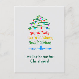 Elegante internationale vrolijke kerstboomkunst feestdagenkaart
