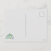 Elegante internationale vrolijke kerstboomkunst feestdagenkaart (Achterkant)