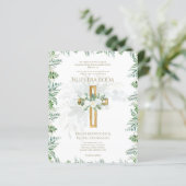 Elegante Invitación de Boda Católica Bilingüe Inv (Staand voorkant)