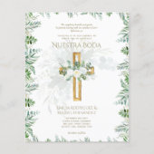 Elegante Invitación de Boda Católica Bilingüe Inv (Voorkant)